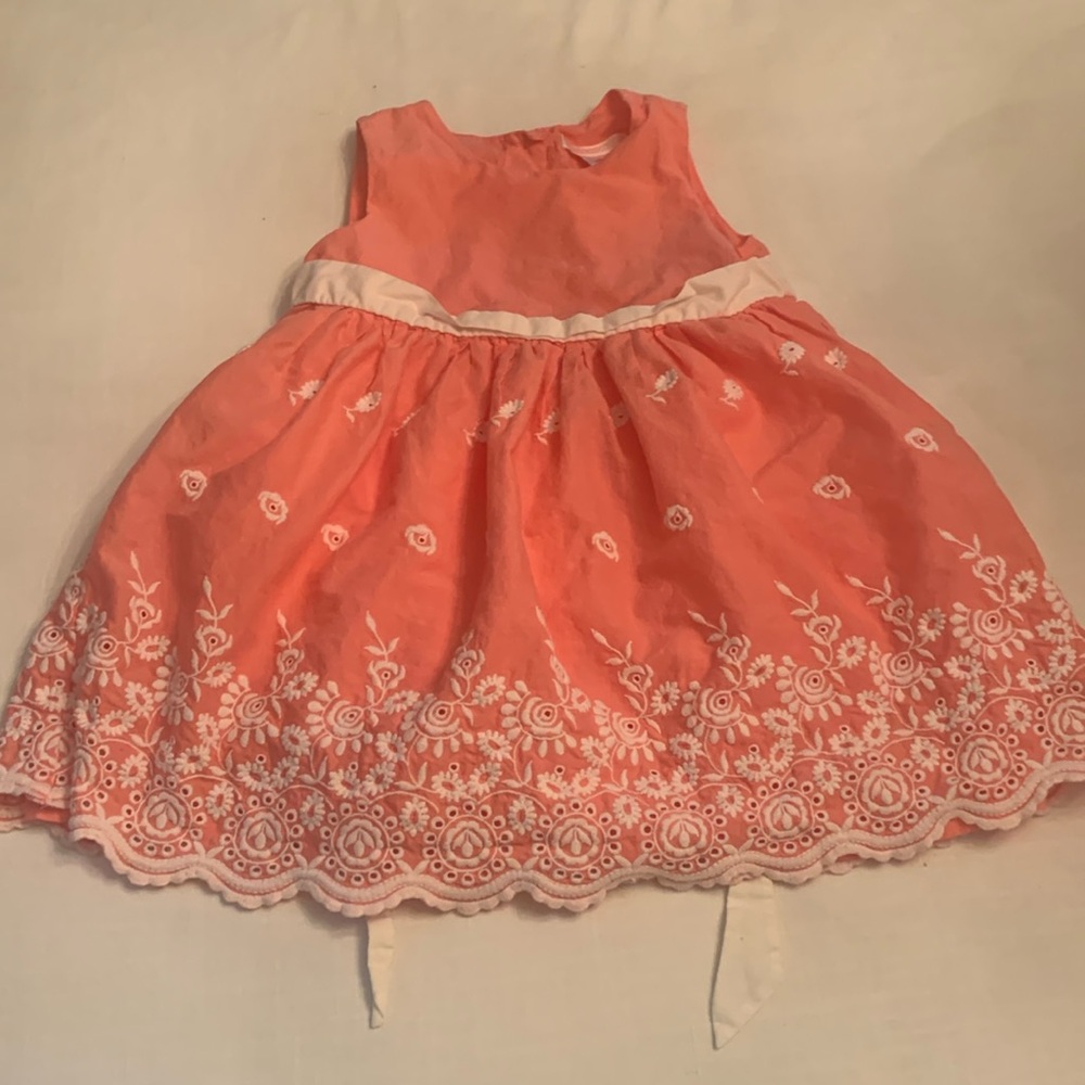 Precious Janie & Jack Eyelet Melon Dress. Size 2T